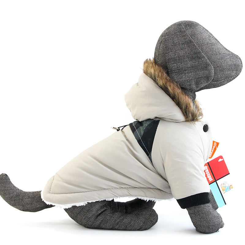 Keep Your Pets Warm and Stylish with Our Pet Warm Coat Traction Rope Clothes